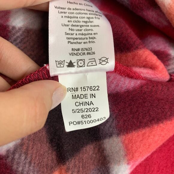 Eddie Bauer Venture Sweater Womens S Small Dark Berry Plaid Quarter Zip Fleece - Picture 11 of 16